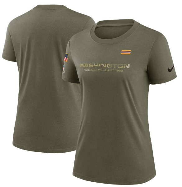 Women's Washington Football Team Olive 2021 Salute To Service T-Shirt (Run Small)